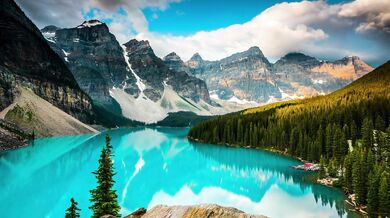 Lake between mountains
