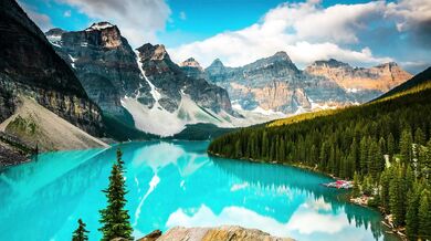 Lake between mountains